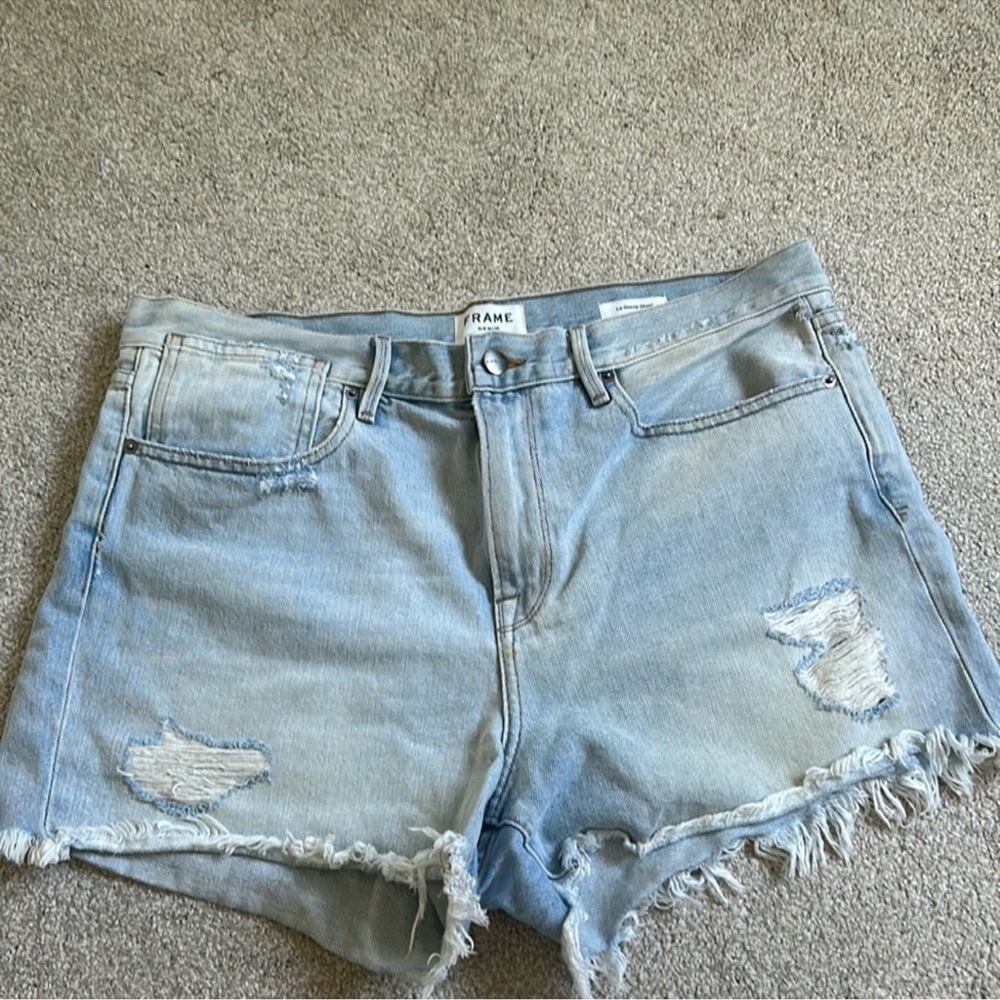 Frame Denim Faded Blue Cutoff Shorts - Picture 1 of 3